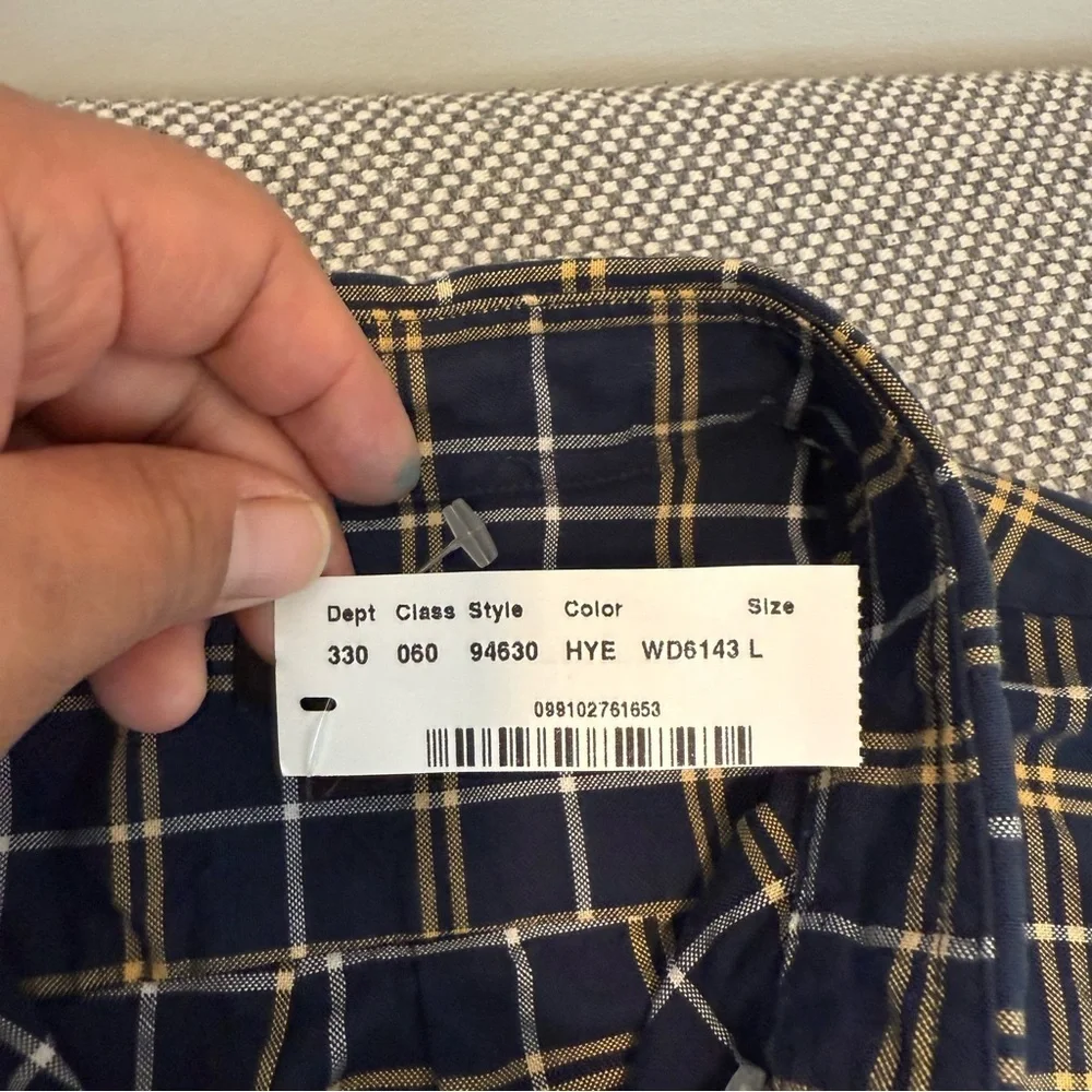 J. Crew Plaid Oxford Cloth Button Down size L